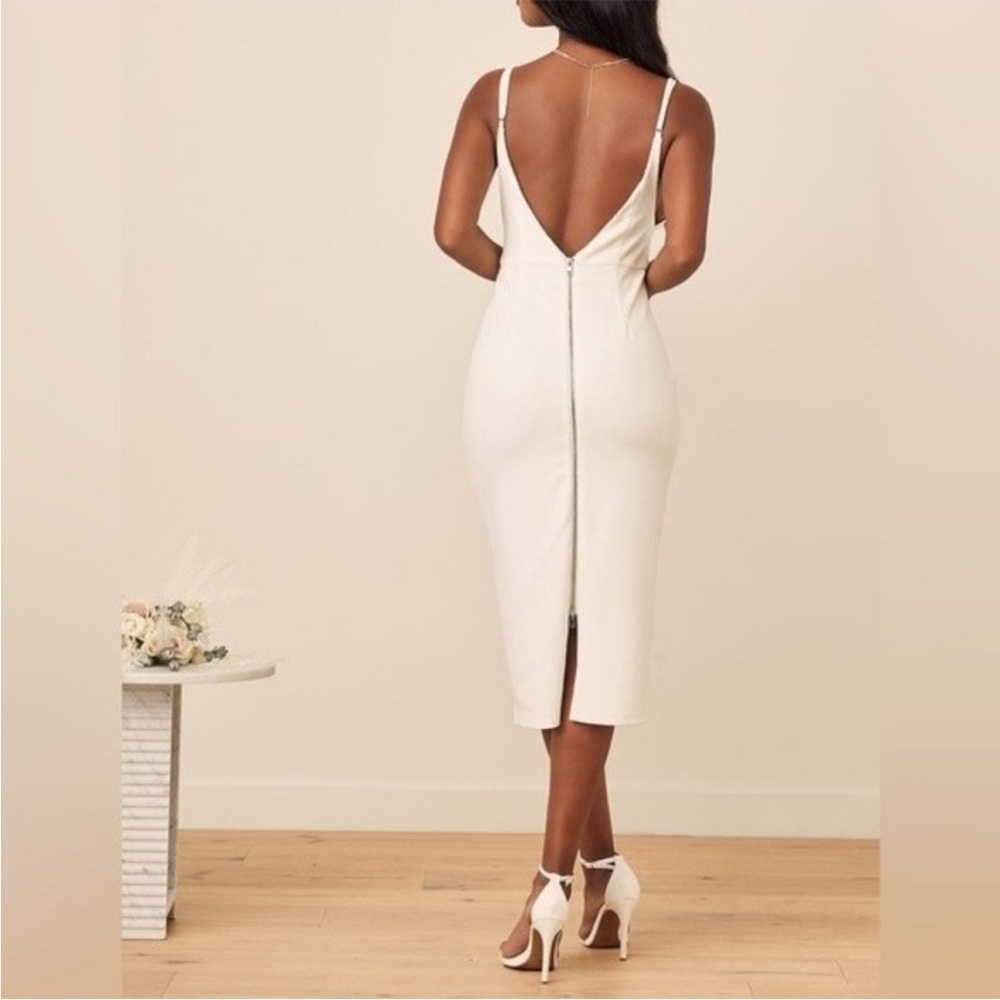 Lulu’s All In Favor White Midi Dress Size Small NWT - Picture 2 of 9